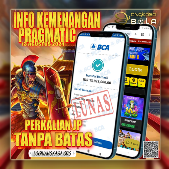 INFO KEMENANGAN PRAGMATIC PLAY ANGKASA BOLA 13 AGUSTUS 2024