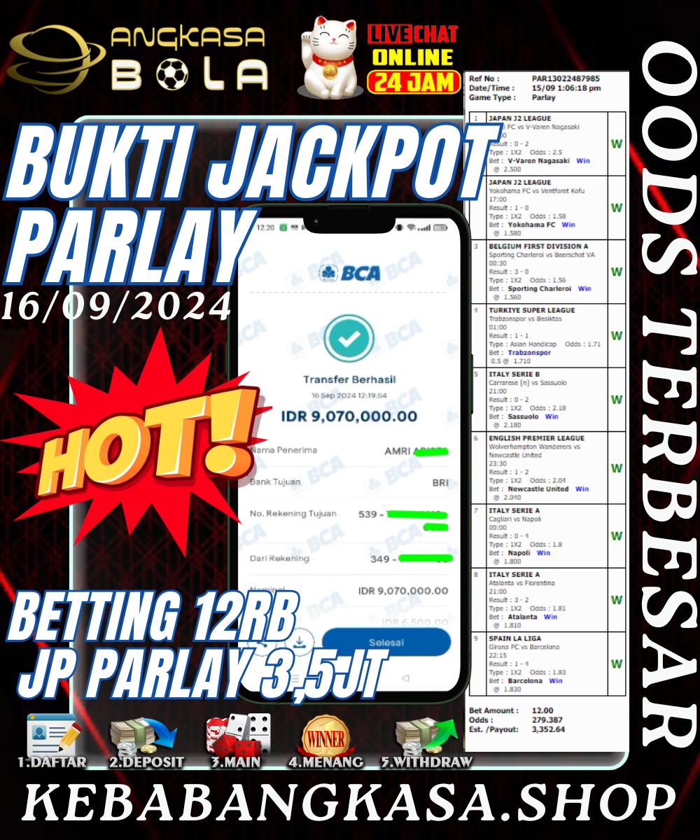 INFO KEMENANGAN MIXPARLAY ANGKASA BOLA 16 SEPTEMBER 2024