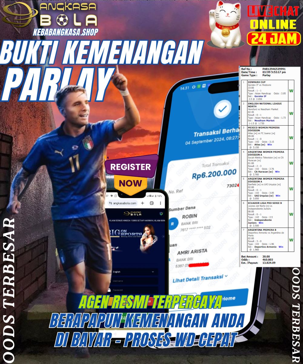 INFO KEMENANGAN PARLAY BOLA         ANGKASA BOLA 04 SEPTEMBER 2024